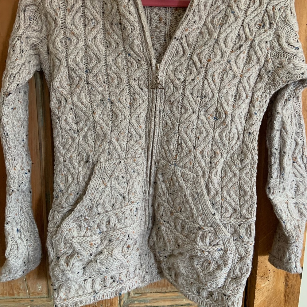 Knit merino zip up sweater